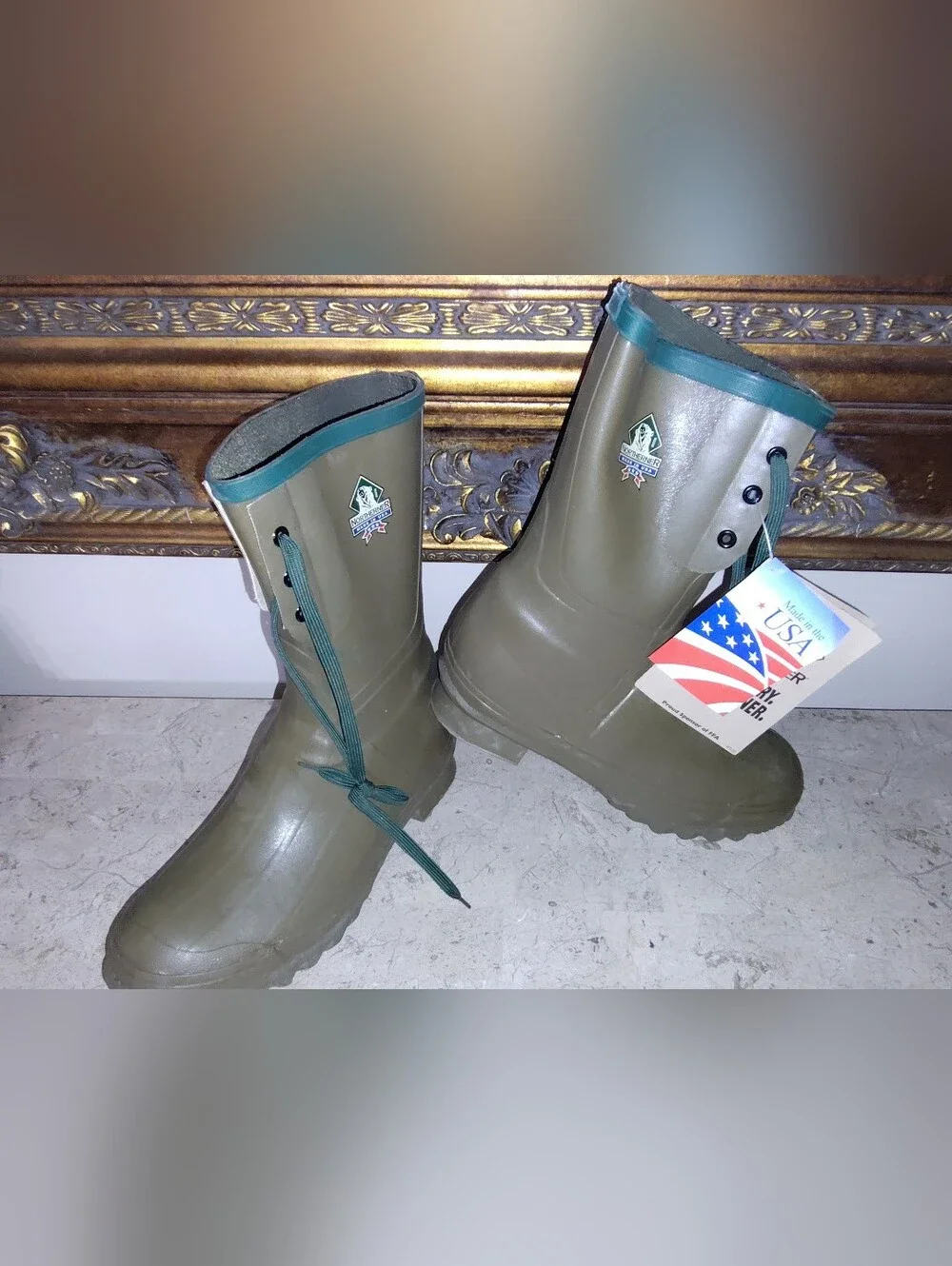 Vintage Northerner 100% Waterproof Olive Green Waterproof Lace-Up Outdoors Boots